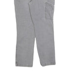 CARHARTT Mens Relaxed Grey Cotton Blend Trousers W36 L29 Workwear Zip Closure