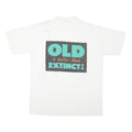 Mens White Graphic T-Shirt XL Short Sleeve Crew Neck Old Extinct Print