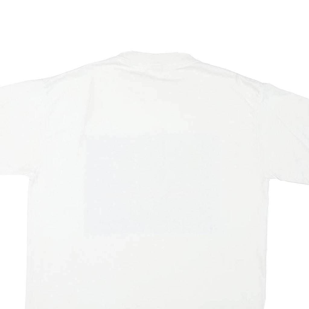 Mens White Graphic T-Shirt XL Short Sleeve Crew Neck Old Extinct Print