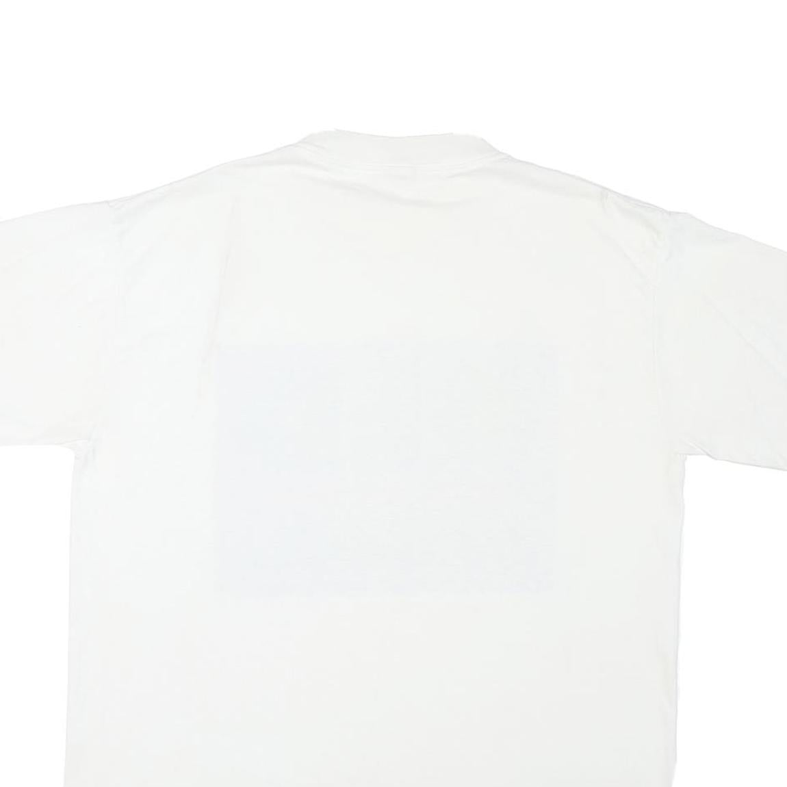 Mens White Graphic T-Shirt XL Short Sleeve Crew Neck Old Extinct Print