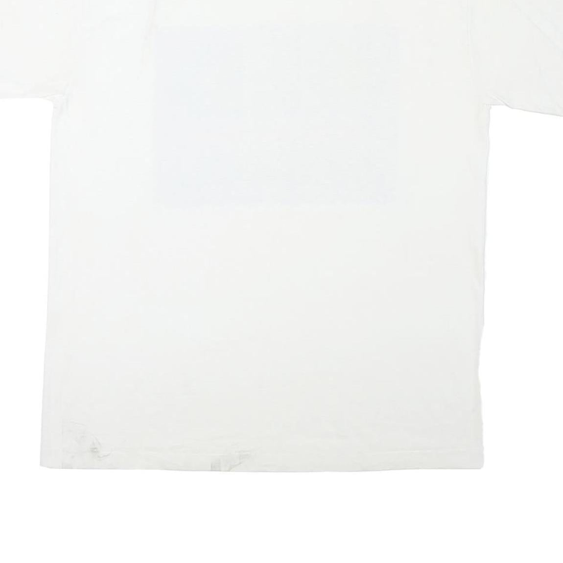 Mens White Graphic T-Shirt XL Short Sleeve Crew Neck Old Extinct Print