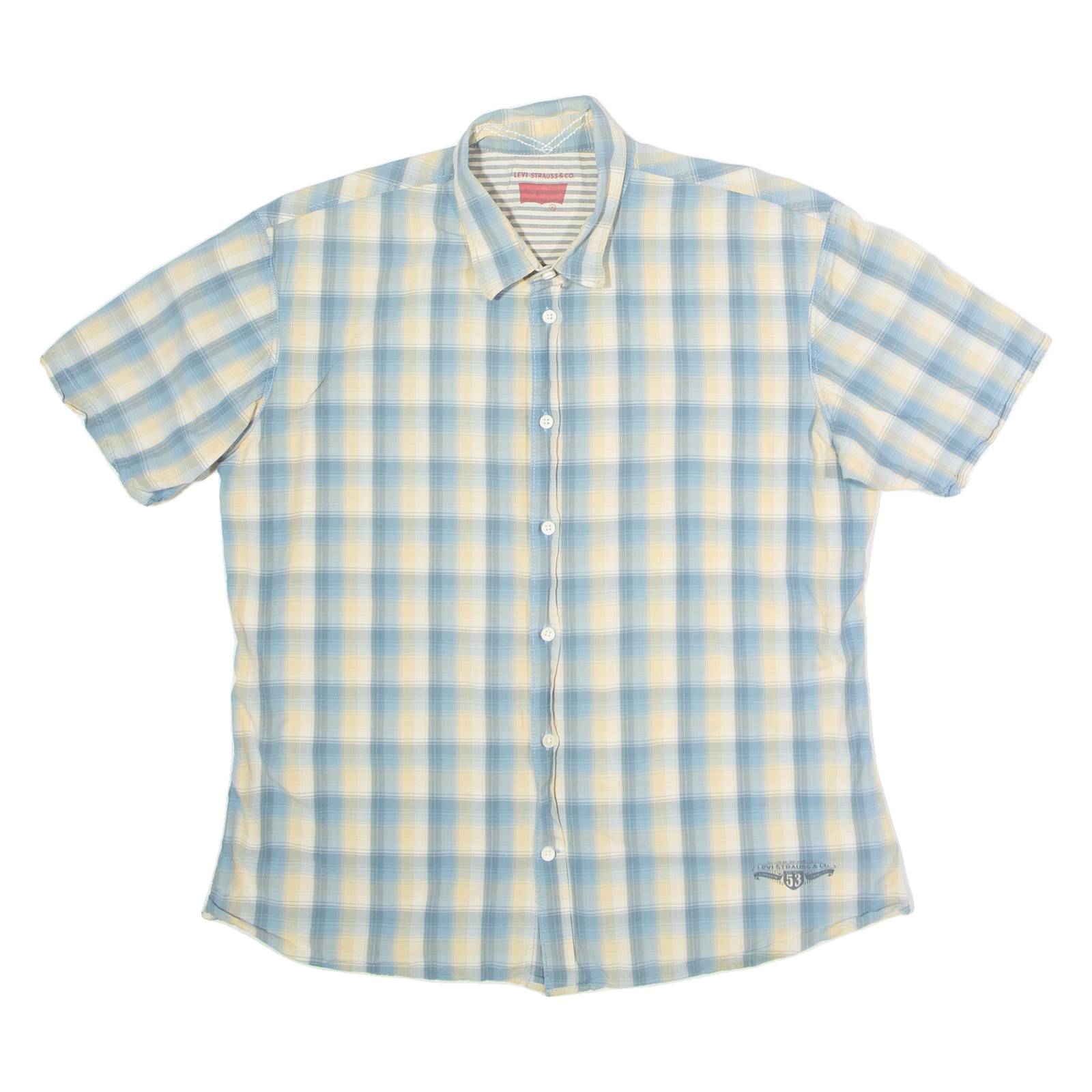 LEVI'S Mens Shirt Blue Check XL