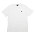 POLO RALPH LAUREN Boys White Plain Tee L Short Sleeve Crew Neck Cotton Blend