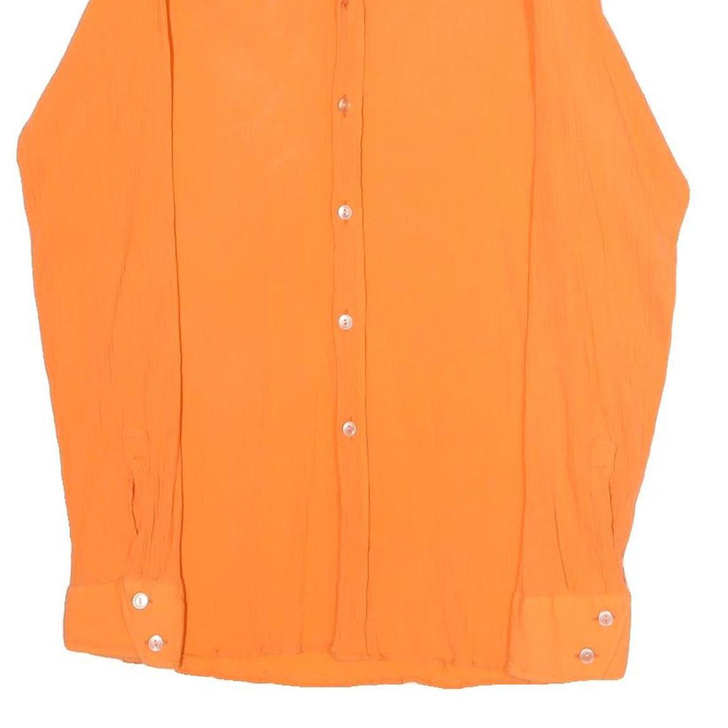SPORT Mens Orange Shirt S Cotton Blend Lightweight Long Sleeve Casual