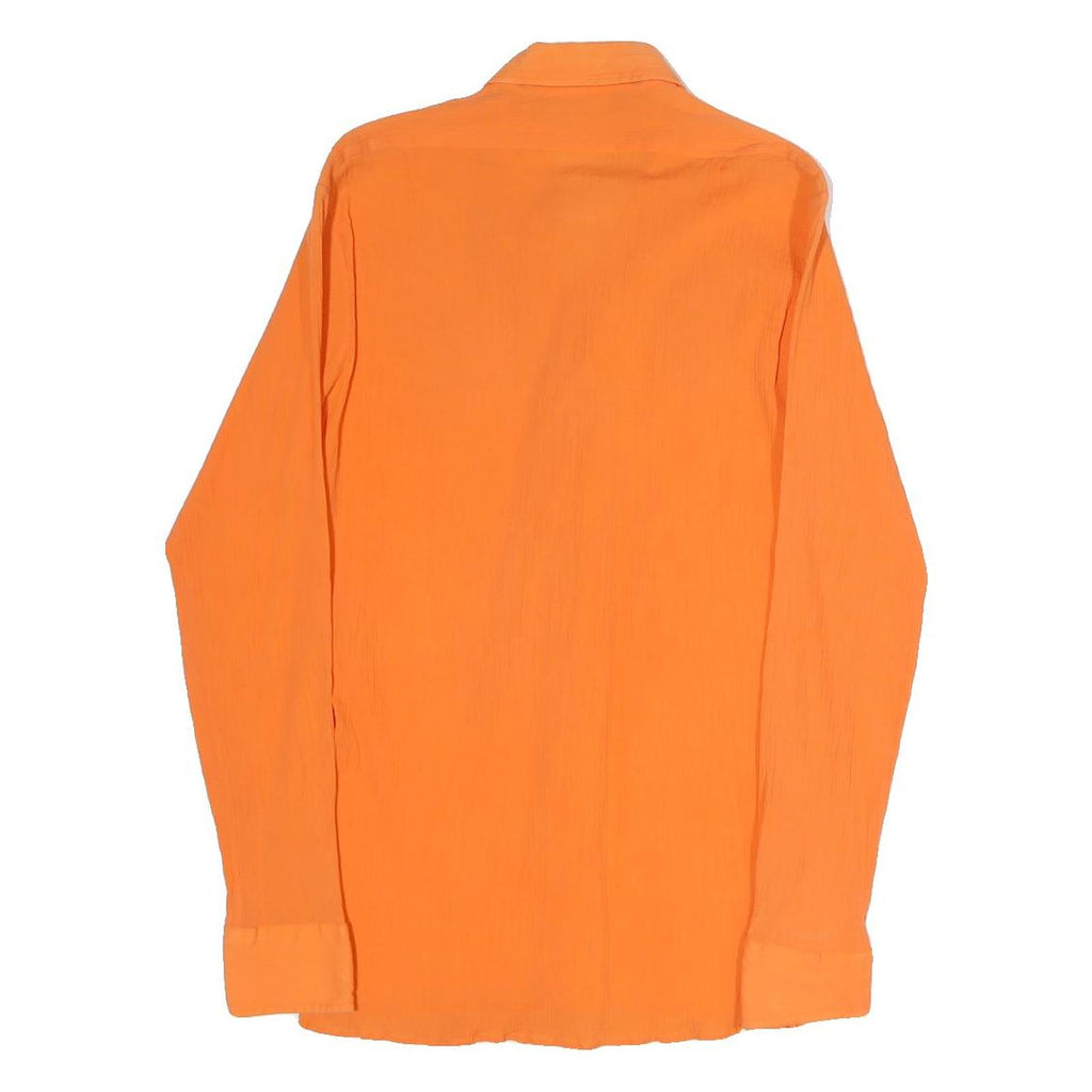 SPORT Mens Orange Shirt S Cotton Blend Lightweight Long Sleeve Casual