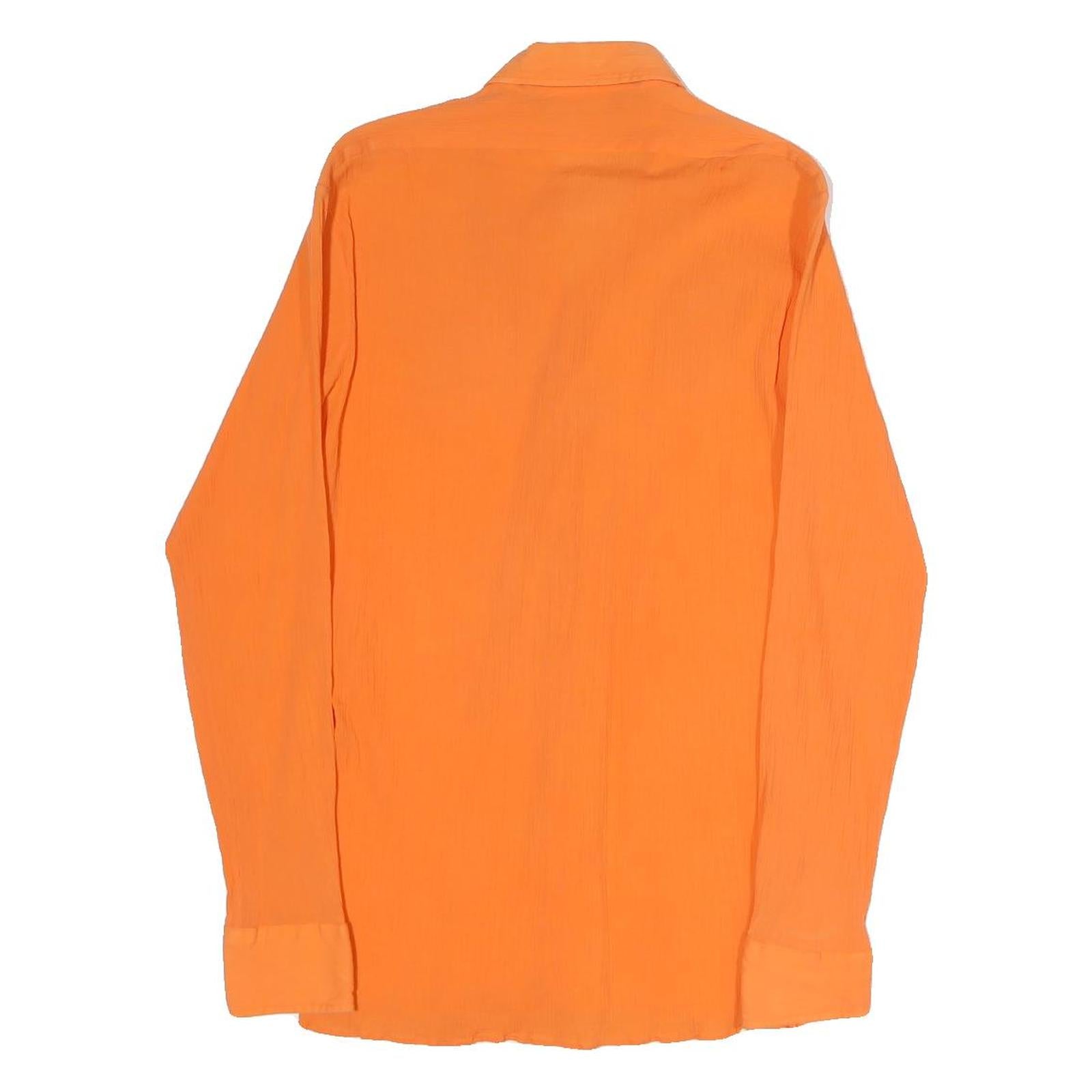 SPORT Mens Orange Shirt S Cotton Blend Lightweight Long Sleeve Casual