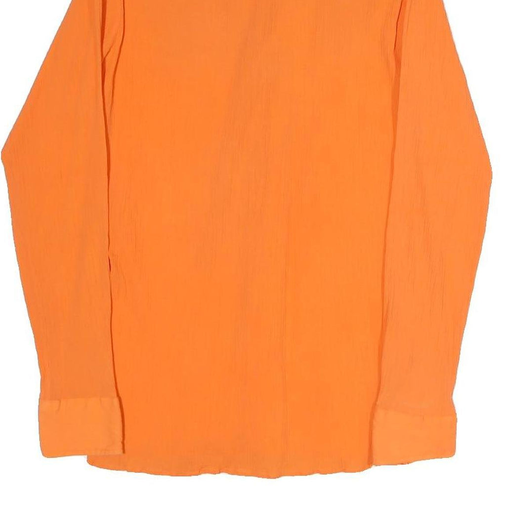 SPORT Mens Orange Shirt S Cotton Blend Lightweight Long Sleeve Casual