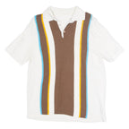Part Stripe Stretch Mens Polo Shirt White M