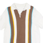 Part Stripe Stretch Mens Polo Shirt White M
