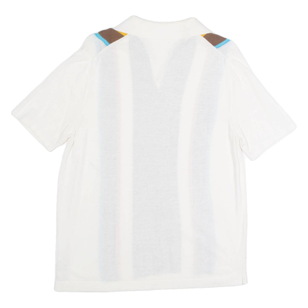 Part Stripe Stretch Mens Polo Shirt White M