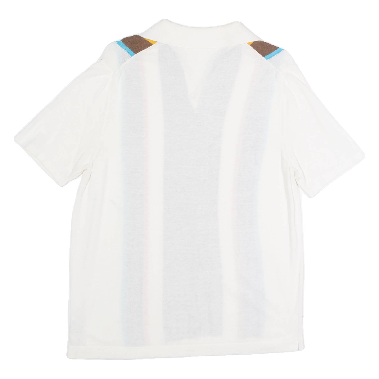 Part Stripe Stretch Mens Polo Shirt White M