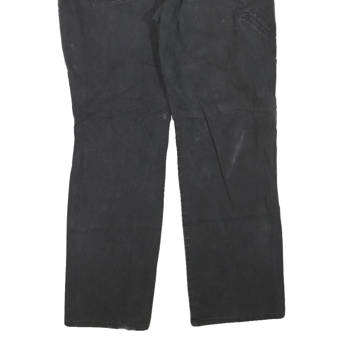 DICKIES Mens Black Regular Straight Denim W40 L30 Workwear Cotton Blend Zip
