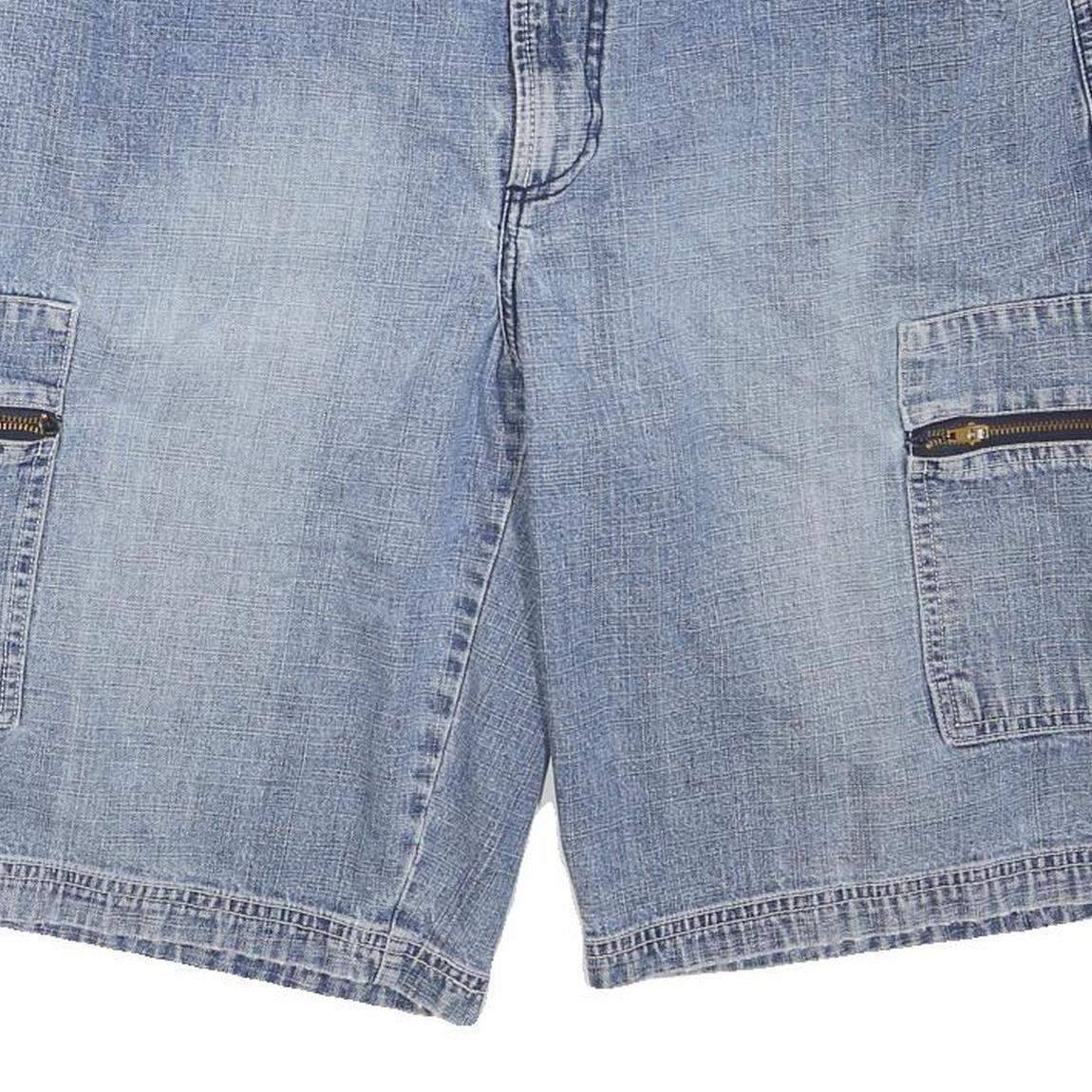 TOMMY HILFIGER Mens Denim Blue Cargo Shorts M W32 Casual Cotton Blend