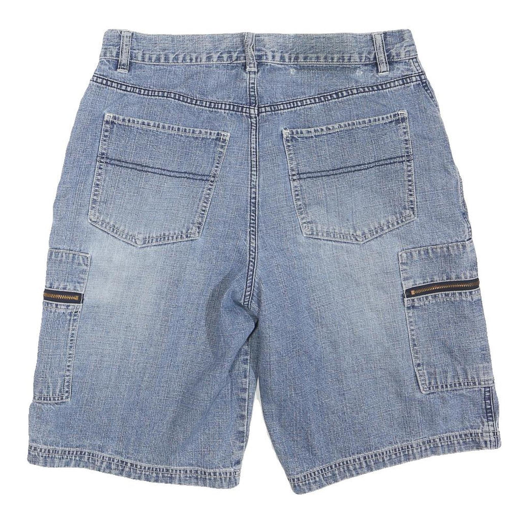 TOMMY HILFIGER Mens Denim Blue Cargo Shorts M W32 Casual Cotton Blend