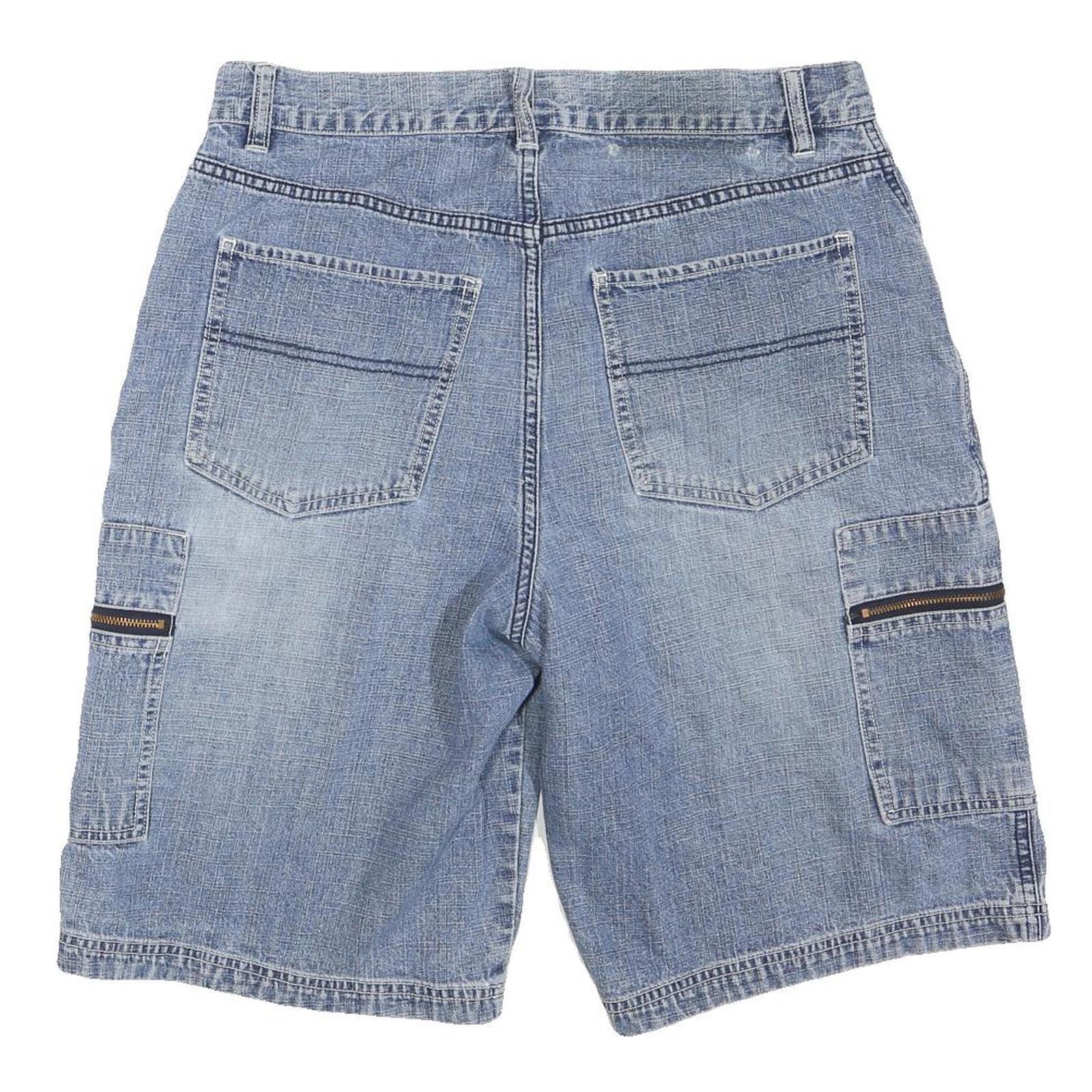 TOMMY HILFIGER Mens Denim Blue Cargo Shorts M W32 Casual Cotton Blend