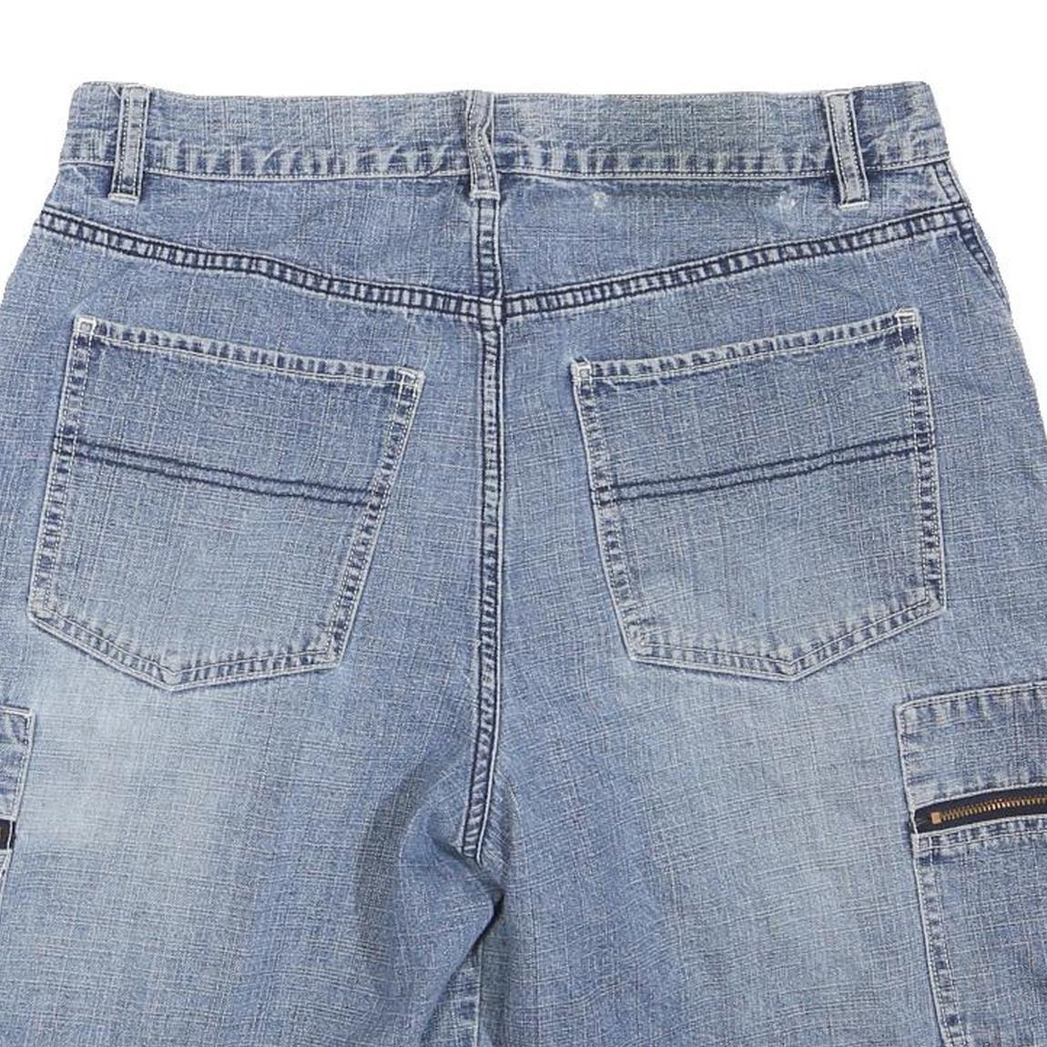TOMMY HILFIGER Mens Denim Blue Cargo Shorts M W32 Casual Cotton Blend