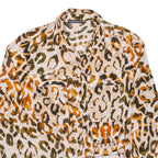 GUESS Womens Shirt Orange Animal Print Long Sleeve S