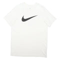 NIKE Mens White L Swoosh Graphic T-Shirt Crew Neck Short Sleeve Cotton Blend