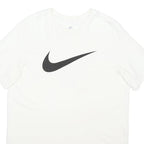 NIKE Mens White L Swoosh Graphic T-Shirt Crew Neck Short Sleeve Cotton Blend
