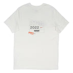 NIKE Mens White L Swoosh Graphic T-Shirt Crew Neck Short Sleeve Cotton Blend