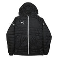 PUMA Mens Black Hooded Jacket M Polyester Quilted Zip Sportswear