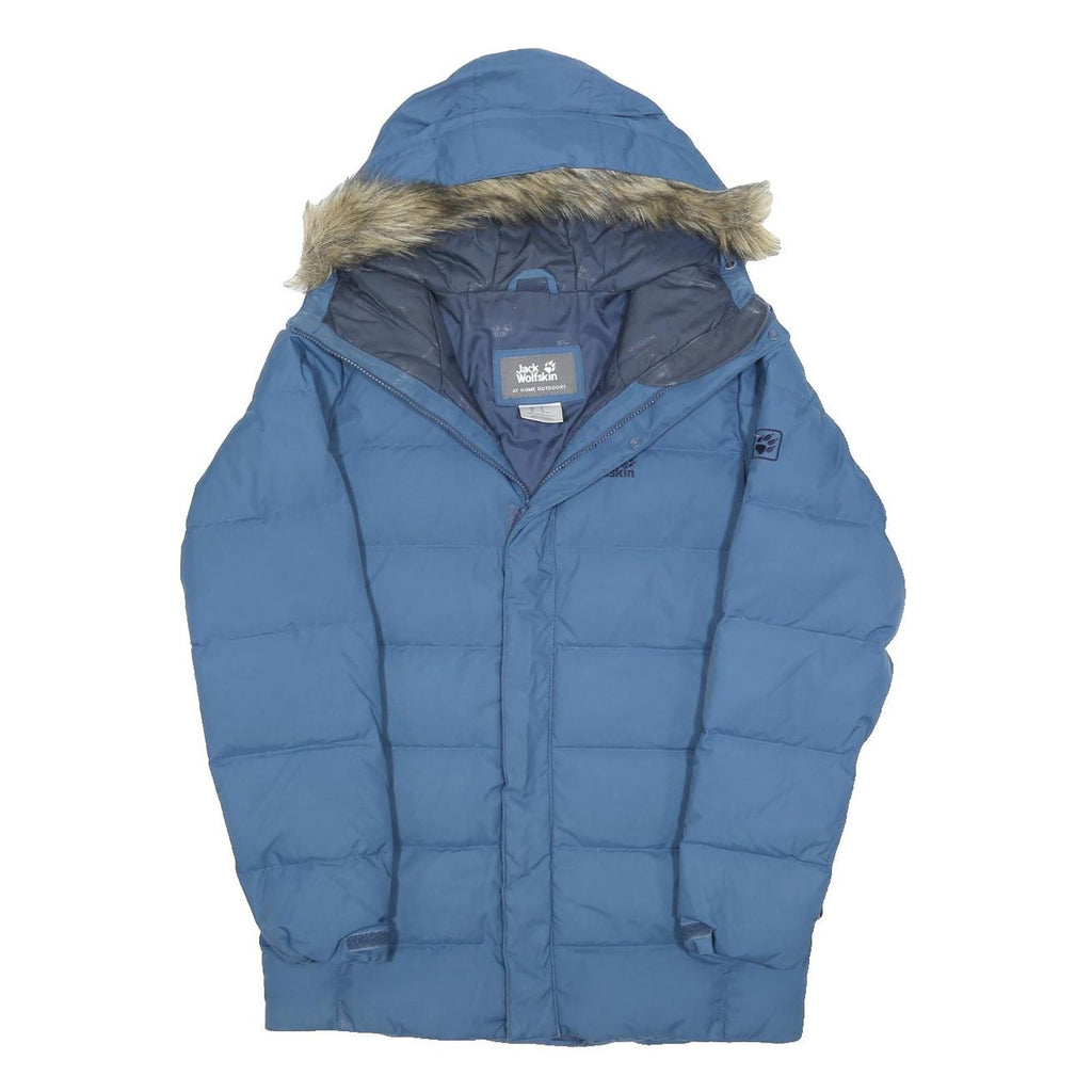 JACK WOLFSKIN Mens Blue Winter Puffer Jacket S Polyester Blend Waterproof