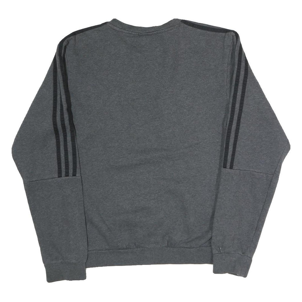 ADIDAS Mens Grey Sweatshirt S Cotton Crew Neck Pullover Sports Casual