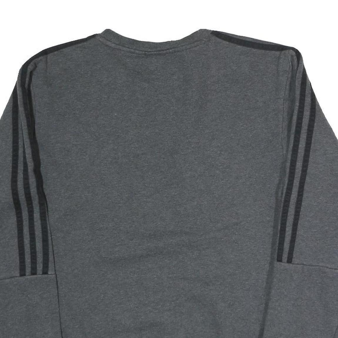 ADIDAS Mens Grey Sweatshirt S Cotton Crew Neck Pullover Sports Casual