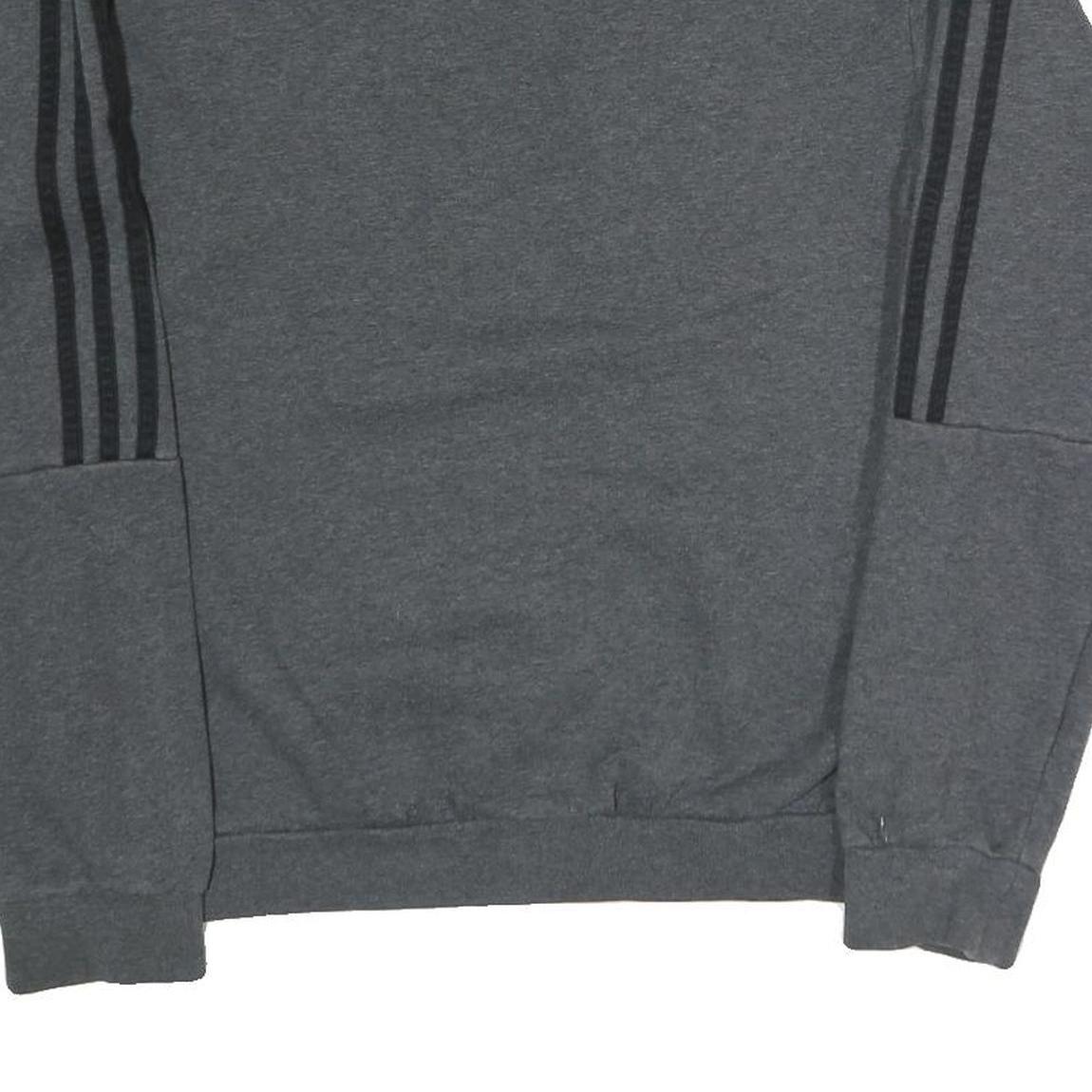 ADIDAS Mens Grey Sweatshirt S Cotton Crew Neck Pullover Sports Casual