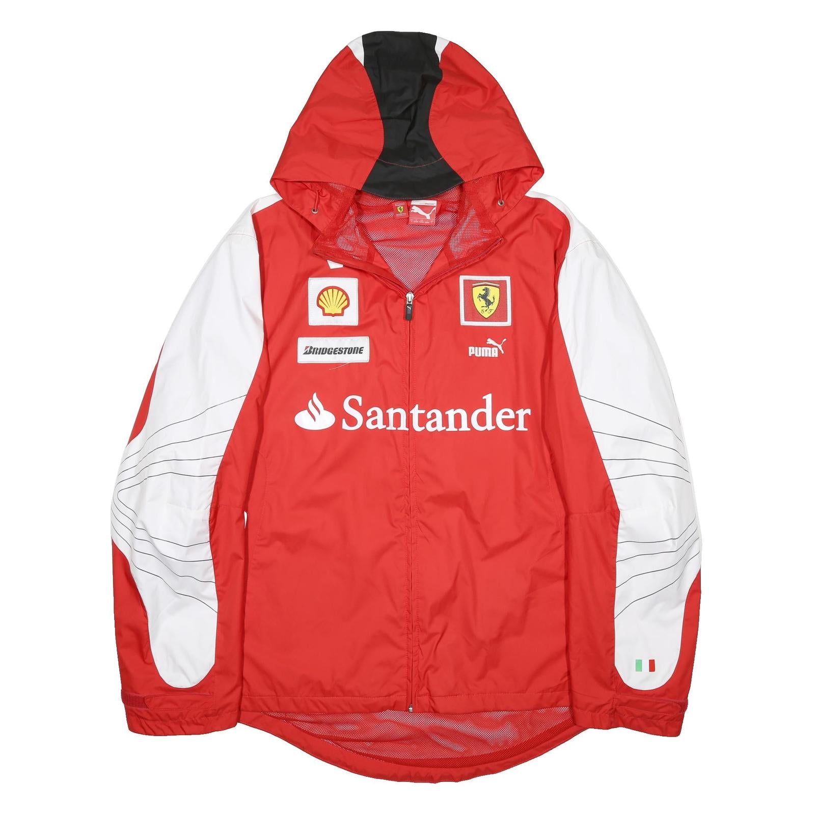 PUMA X FERRARI Mens Red & White Performance Zip Jacket L Polyester Motorsport