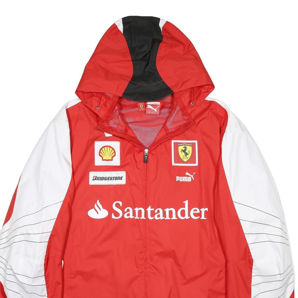 PUMA X FERRARI Mens Red & White Performance Zip Jacket L Polyester Motorsport