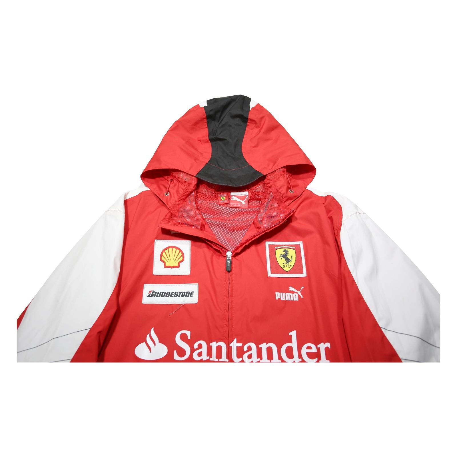 PUMA X FERRARI Mens Red & White Performance Zip Jacket L Polyester Motorsport