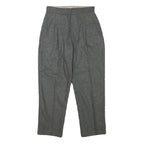 Womens Relaxed Fit Grey Wool Blend Trousers Zip W24 L23 Classic Formal Smart