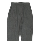 Womens Relaxed Fit Grey Wool Blend Trousers Zip W24 L23 Classic Formal Smart