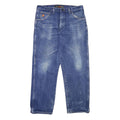 WRANGLER Mens Classic Blue Denim Jeans W36 L30 Button Closure Relaxed Fit
