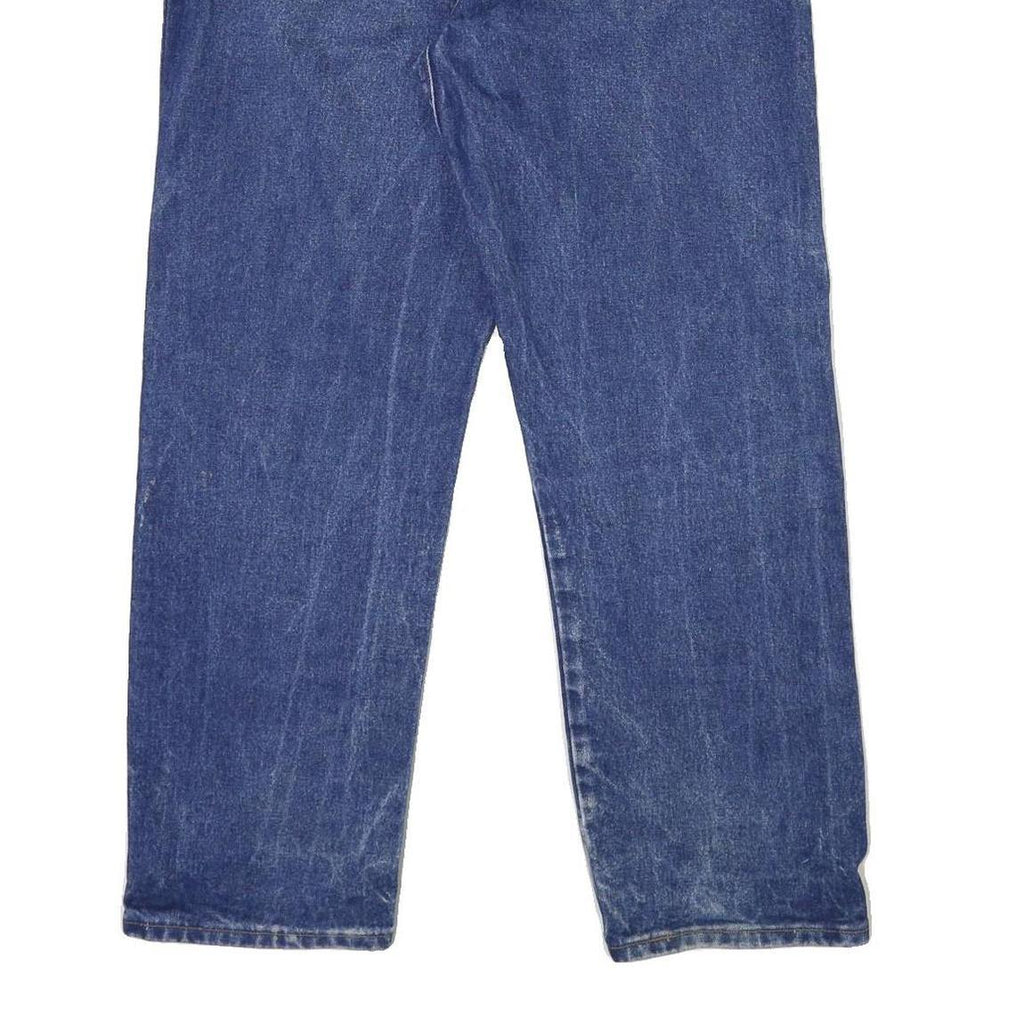 WRANGLER Mens Classic Blue Denim Jeans W36 L30 Button Closure Relaxed Fit