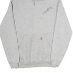 CARHARTT Mens Grey Hoodie S L.G. Ellis Plumbing Workwear Pullover Cotton