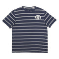 TOMMY HILFIGER Mens Blue & White Striped Graphic T-Shirt L Short Sleeve Crew