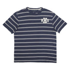 TOMMY HILFIGER Mens Blue & White Striped Graphic T-Shirt L Short Sleeve Crew