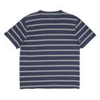 TOMMY HILFIGER Mens Blue & White Striped Graphic T-Shirt L Short Sleeve Crew