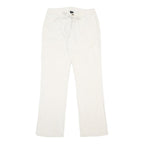 TWIK Womens Linen White Regular Fit Straight Trousers W28 L29 Casual Wear