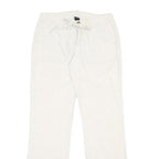 TWIK Womens Linen White Regular Fit Straight Trousers W28 L29 Casual Wear