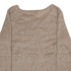 Womens Beige Plain Jumper Crew Neck Basic Knit Regular M Soft Warm Lightweight