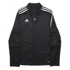 ADIDAS Womens Black & White Track Jacket S Polyester Zip Sportswear Athletic