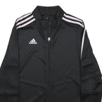 ADIDAS Womens Black & White Track Jacket S Polyester Zip Sportswear Athletic