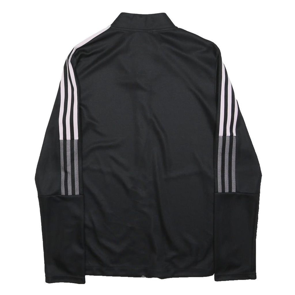 ADIDAS Womens Black & White Track Jacket S Polyester Zip Sportswear Athletic
