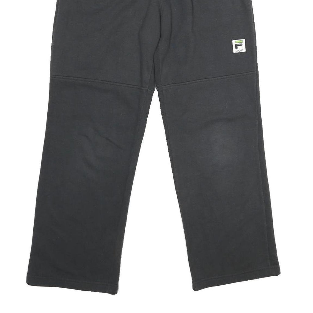 FILA Womens Joggers Black L W26 L26 Casual Cotton Blend Wide Leg Relaxed Fit