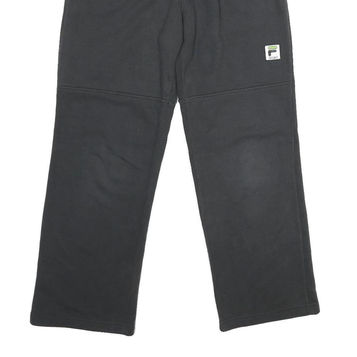 FILA Womens Joggers Black L W26 L26 Casual Cotton Blend Wide Leg Relaxed Fit