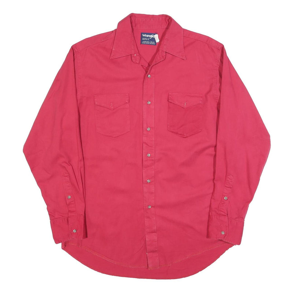 WRANGLER Mens Red Long Sleeve Shirt L Cotton Blend Casual Wear