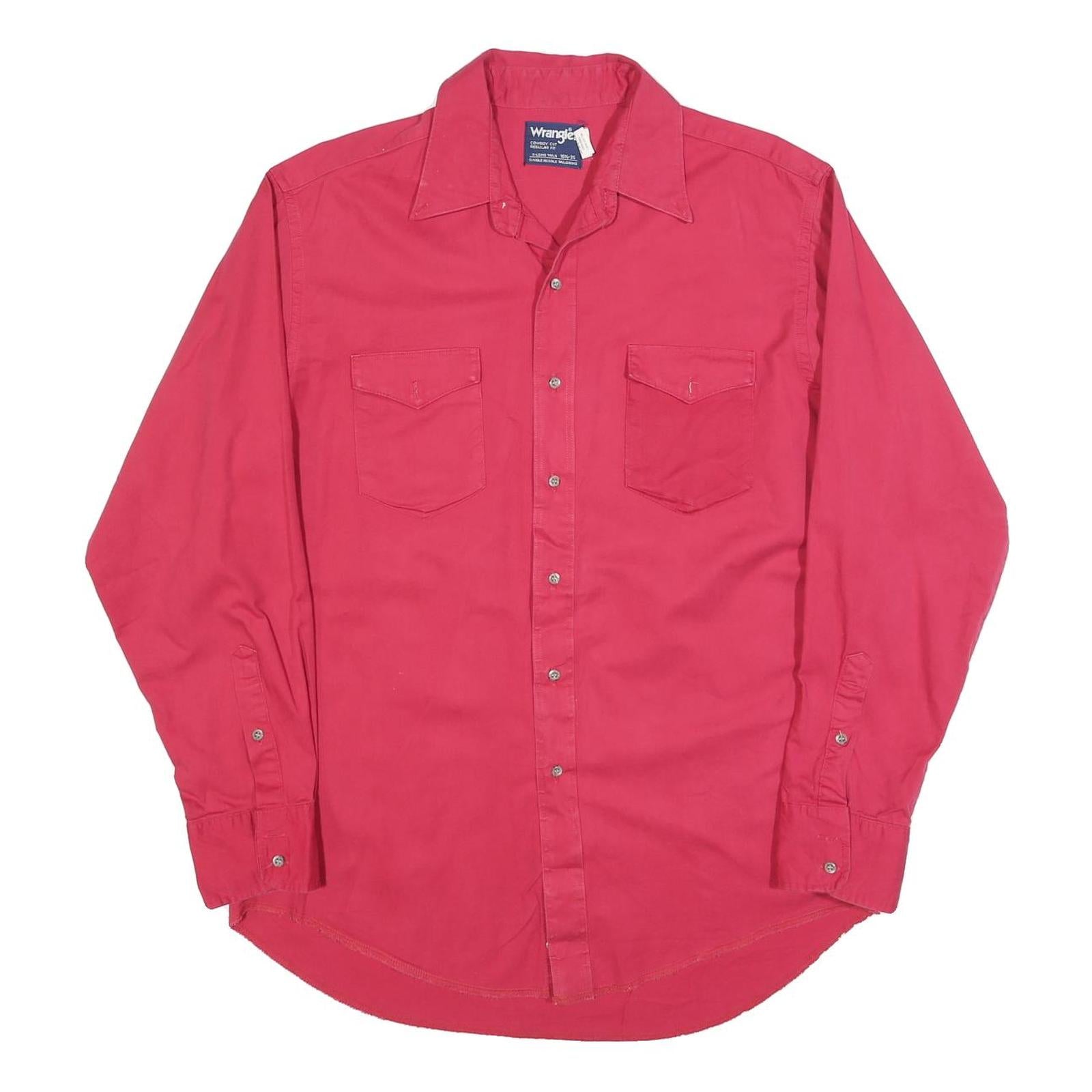 WRANGLER Mens Red Long Sleeve Shirt L Cotton Blend Casual Wear